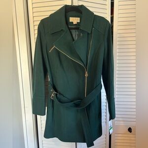 Women’s Michael Kors Wool Blend Jacket, Dark Green, Size Large, NWT